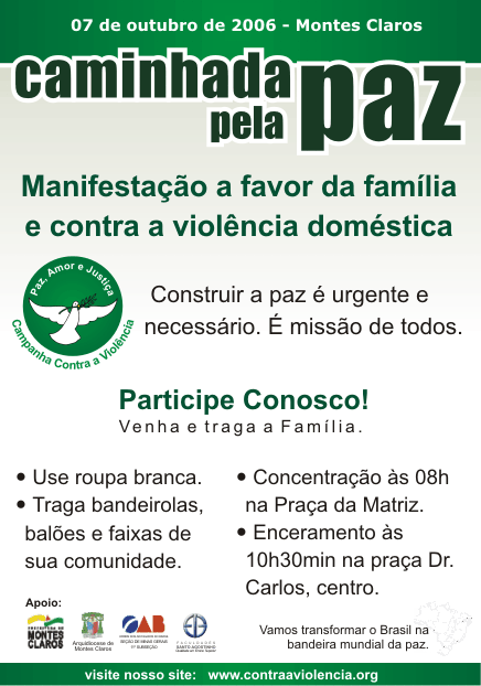 Caminhada pela Paz: Manifestação a favor da família e contra a violência doméstica
